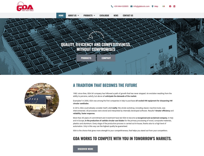 Home page website GDA Tools