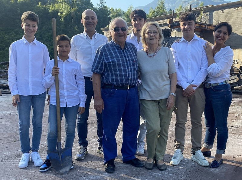 The Adami family at the laying of the foundation stone of the new headquarters